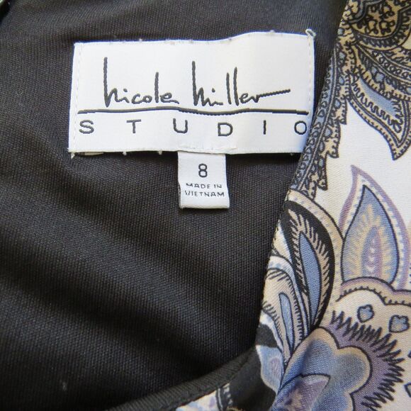 Nicole Miller Studio Paisley Print Column  Midi Dress Size 8  EUC - Picture 7 of 10